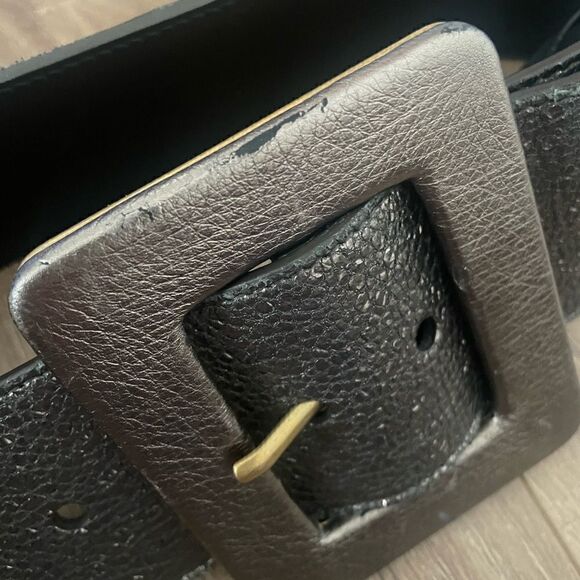 Yves Saint Laurent Metallic Wide Leather Belt - Picture 5 of 8